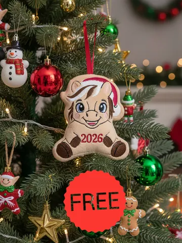 ITH Horse Christmas toy soft stuffed in the Hoop Digital Design for Machine Embroidery $0.00