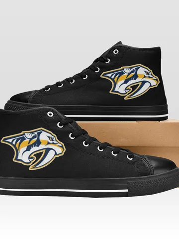 Nashville Predators Shoes, High-Top Sneakers, Handmade Footwear $59.97