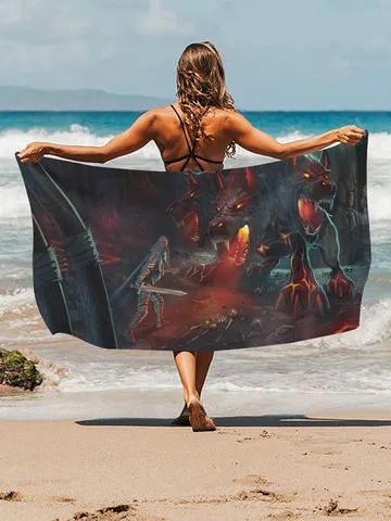 Old School Runescape Cerberus osrs Beach Towel $45.00