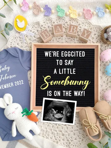 Easter Baby Announcement Digital, Bunny Pregnancy Announcement Template for Social Media, A little Somebunny is on the Way $7.00