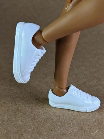 Classic white low top sneakers with laces for 1/6 scale male dolls $8.00