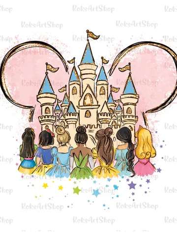 All princess Watercolor Princess PNG, Princess clipart png, Family vacation clipart, Family vacation png, Family trip, All princess design $4.40