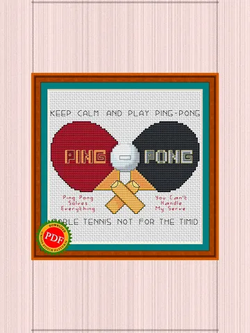 Table Tennis Cross Stitch Pattern | Ping-pong | Table tennis rackets $5.00