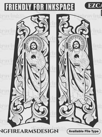 Colt Grip With San Judas And Scroll Svg $29.99