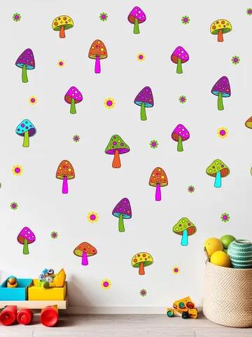 Magic Woodland mushrooms Wall Decals Forest Kids Stickers el24 $27.99
