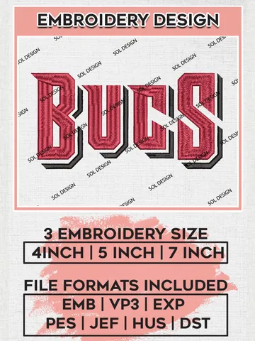 NFL Tampa Bay Buccaneers Wordmark Embroidery Designs, NFL Buccaneers, NFL Embroidery Designs, NFL Tampa Bay Buccaneers Machine Embroidery Design, Digital Download $6.99