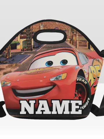 Custom NAME Lightning McQueen Cars Neoprene Lunch Bag, Lunch Box $36.00
