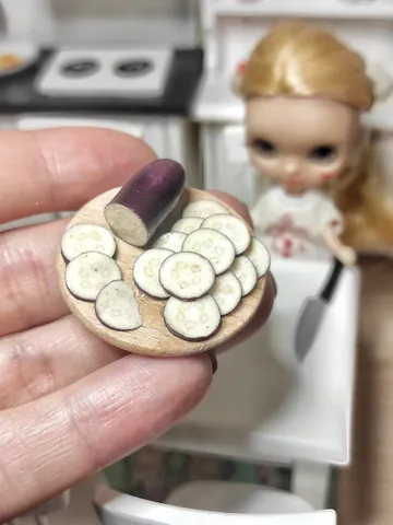Vegetables for dolls, Little food, polymer clay eggplant, tiny vegetables, miniature, dollhouse decor, mini food $17.00