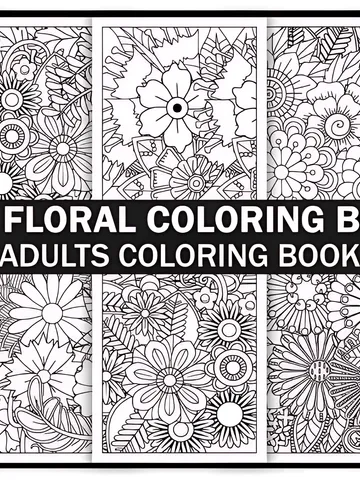 550+ Flowers Adult Coloring Book