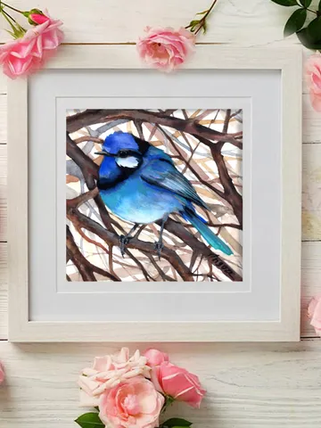 Bluebird  original watercolor, birds painting, handmade wall decor, 5.7x5.7 in art for bird lovers by Anne Gorywine $38.00