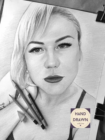 Graphite pencil portrait from photo | Custom hand drawn portrait $65.00