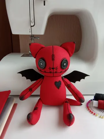 Handmade Cat Doll – Red $63.00