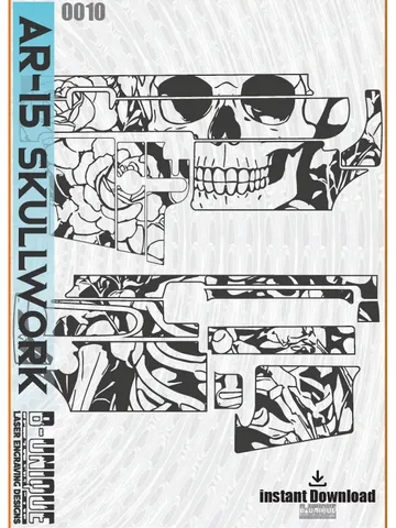 AR-15 Skull & Scrollwork