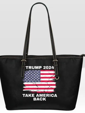 Trump 2024 Take America Back Leather Tote Bag $60.00