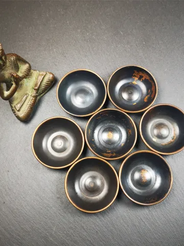 Gandhanra Handmade Tibetan Buddhist Water Offering Bowls,Yonchap Bowls,Made of Red Copper,1 Set of 7 Bowls,1.9" $49.99