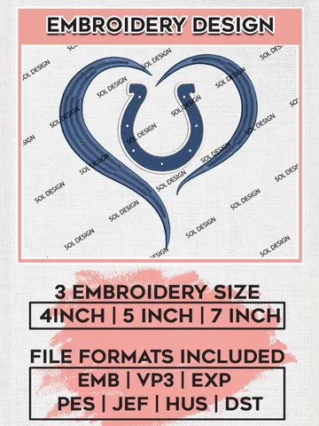 Indianapolis Colts Logo Embroidery Designs, NFL Colts, NFL Embroidery Designs, NFL Indianapolis Colts Machine Embroidery Design, Digital Download $6.99