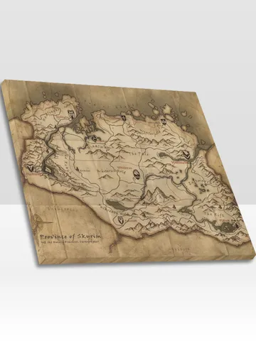 Skyrim World Map Frame Canvas Print, Wall Art Home Decor $24.00