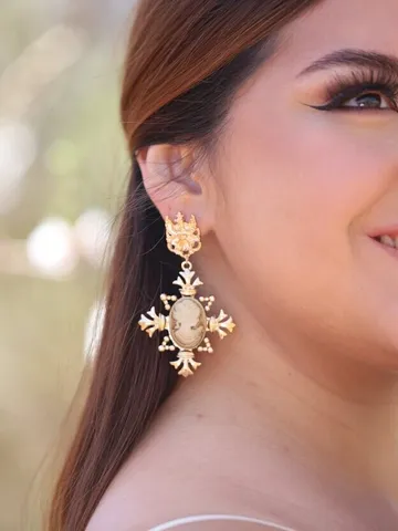 Boho Wedding Earrings, Cross Baroque Bridal Earrings, Chandelier Statement Wedding Earrings, Statement Wedding Jewelry, Jewellery, Gift $78.00