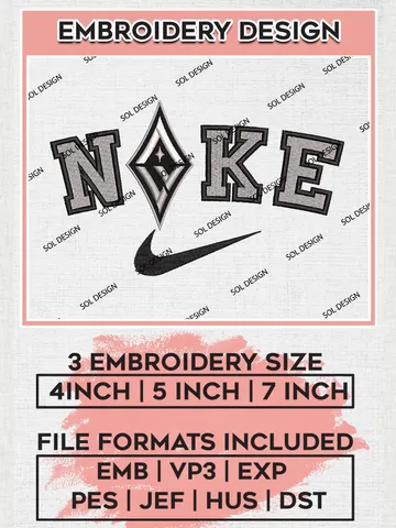Nike WNBA Las Vegas Aces Embroidery Design Files, WNBA Las Vegas Team Embroidery Designs, Basketball Teams, 3 sizes, Machine embroidery designs, Digital Download $6.99