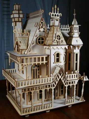 Digital Template Cnc Router Files Cnc Castle 3 mm Files for Wood Laser Cut Pattern $7.50