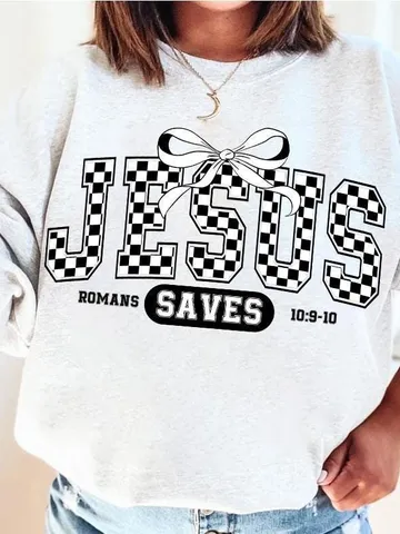 Jesus Saves PNG Digital Design Download, amen png, romans png, christian png, pray png, bible verse png, single color png, retro png $4.28