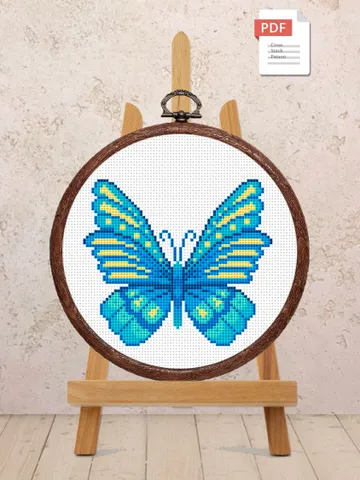 The Butterfly Cross Stitch Pattern, Summer Cross Stitch Pattern, Embroidery Butterfly, Home Decoration, Modern Cross Stitch Pattern #anm001 $4.00