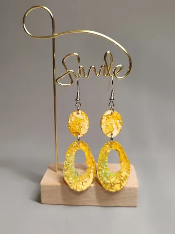Yellow colored earrings, beautiful costume jewelry $24.00