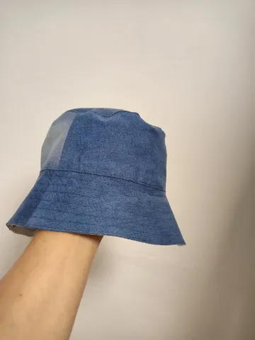 Stylish two-sided denim panama hat. It has a cotton lining