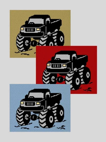 Bigfoot Monster Truck Crochet C2C Graphgan pattern PDF $6.00
