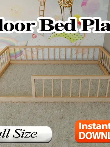 Montessori Floor Bed Plan, Full Size, PDF, DIY $14.95