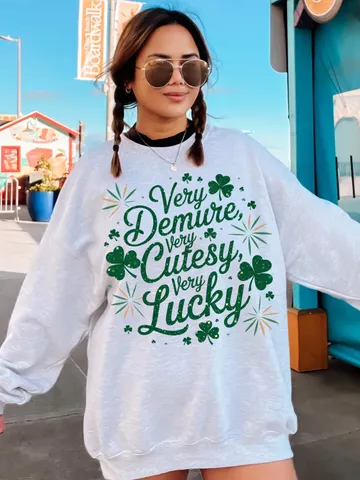 Very Demure Very Lucky Png, Glitter St Patrick's Day Coquette PNG, St Patty's Day Very Cutesy png, Lucky Shamrock PNG, Irish Png $4.46