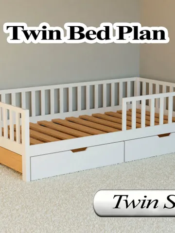 Twin Bed Plan, PDF, DIY $14.95