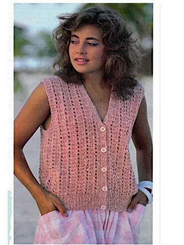 Waistcoat knitting pattern, women ladies top, vest pattern pdf, sleeveless cardigan instant download $6.68