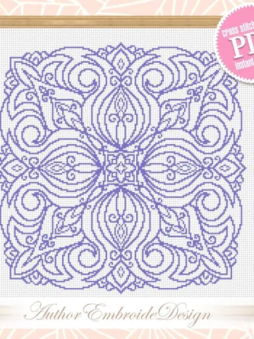 Simple Mandala cross stitch pattern PDF download Square ornament cross stitch chart, Flower mandala pattern digital PDF, Mandala art #M245 $4.60