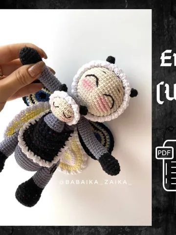 PDF Crochet Pattern Butterfly and caterpillar, Amigurumi baby caterpillar, Butterfly doll, Butterfly crochet doll pattern, amigurumi animal $10.25