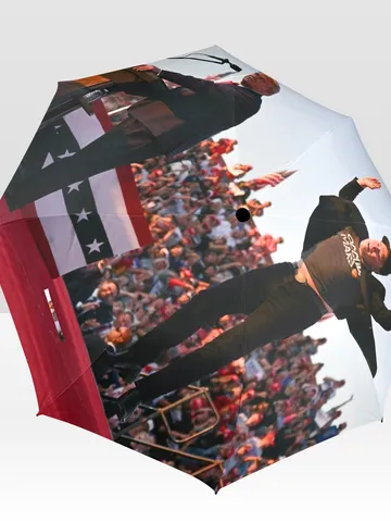 Elon Musk Jumping Trump Meme Dark MAGA Umbrella $44.97