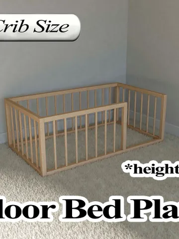 Montessori Floor Bed Plan, Crib Size, PDF, DIY $14.95