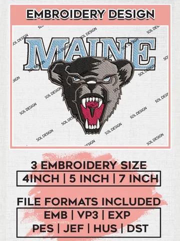 Maine Black Bears Logo Machine Embroidery Design, NCAA Maine Black Bears Embroidery Design Design files, NCAA Embroidery Designs, NCAA Machine Embroidery Designs, Digital Download $6.99