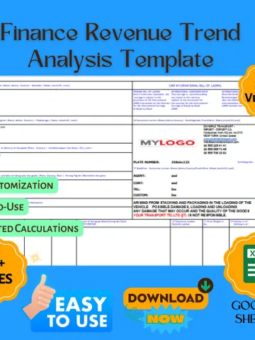 CMR International Bill of Lading Template, Google Sheets, Shipping Document, Logistics, Freight Management, Export, Import Form $9.90