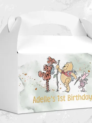 Gable Box Winnie the Pooh; Winnie the Pooh 1st Birthday; Printable Gable Box Label; Winnie the Pooh Party Decoration; WPg15 $10.45