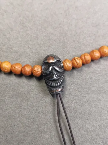 Gandhanra Tibetan Cold Iron Guru Bead,Big Skull Shape T-drilled 3-Hole Prayer Bead,Mala Bead,Connector Bead for Buddhist Bead Accessories $39.99