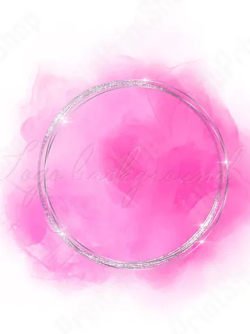 Hot pink Logo Background Png for beauty logo Watercolor Bright pink logo design with Silver frame Digital instant download $2.85
