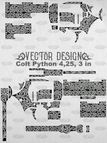 VECTOR DESIGN Colt Python 4,25, 3 in Scroll $100.00