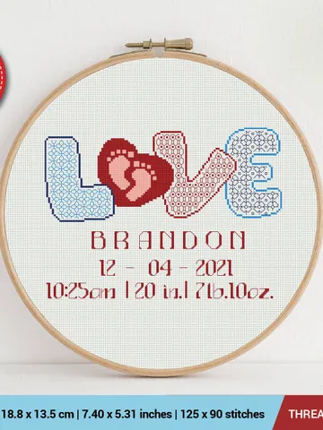 Baby Shower Love and Alphabet Cross stitch pattern Blackwork | Embroidery Pattern | Instant Download | Embroidery Designs $5.49