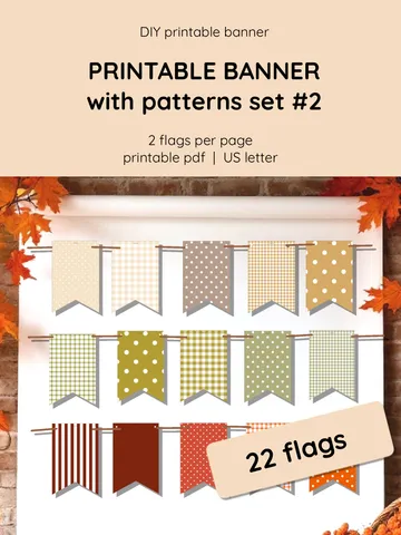 Printable Thanksgiving Banner. Fall Garland. DIY Autumn Home Decoration. Fall Printable Banner. Family Craft & Autumn Gift Idea. Cozy Home Decoration. Autumn printable project. Easy fall DIY. Fall banner for last minute gift.