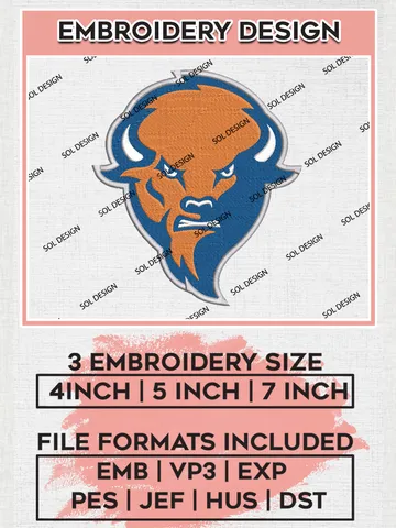 Bucknell Bison Mascot Embroidery Designs, NCAA Logo Embroidery Files, NCAA Bucknell Bison Logo, NCAA Embroidery Designs, Machine Embroidery Designs, Digital Download $6.99
