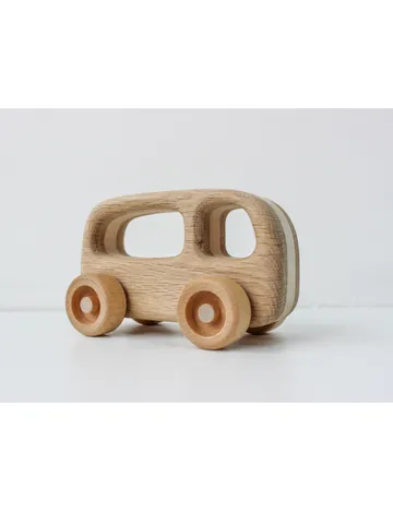 wood bus toy - wooden toys for 1 2 3 4 year old, montessori toys