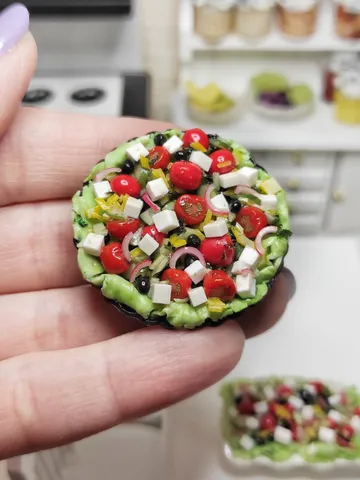 Realistic greek salad - realistic salad - doll food - 1 6 scale - mini food - dollhouse miniatures - food for dolls $21.00