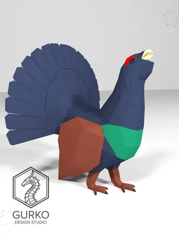 Wood Grouse Papercraft, Bird, Digital Template, PDF Download, Gurko, Low Poly, Pepakura, Origami Sculpture, Paper Party Decoration, DIY Gift $15.00