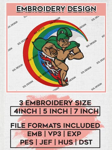 Hawaii Rainbow Warriors Mascot Embroidery Designs, NCAA Logo Machine Embroidery Files, NCAA Hawaii Rainbow Warriors Logo, NCAA Embroidery Designs, Machine Embroidery Designs, Digital Download $6.99